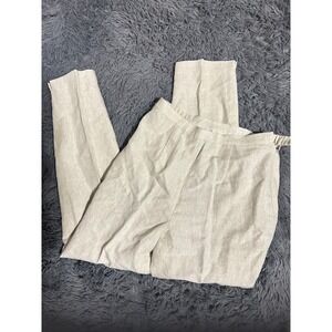 Kenneth Nolan‎ Linen Pants Women's Pleated Front Beige Business Casual